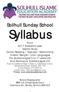 Solihull Sunday School Syllabus