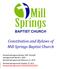Constitution and Bylaws of Mill Springs Baptist Church