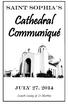 Saint Sophia s. Cathedral Communiqué. July 27, Seventh Sunday of St. Matthew