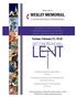 WESLEY MEMORIAL. Sunday, February 25, Welcome to A UNITED METHODIST CONGREGATION