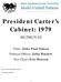 President Carter s Cabinet: 1979
