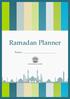 Ramadan Planner. Name: AL HUDA INSTITUTE - SRI LANKA