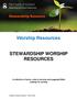 Worship Resources STEWARDSHIP WORSHIP RESOURCES