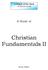 Christian Fundamentals II