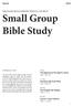 Small Group Bible Study