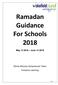 Ramadan Guidance For Schools 2018