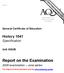 abc Report on the Examination History 1041 Specification 2009 examination June series General Certificate of Education Unit HIS2B