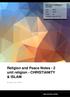 Religion and Peace Notes - 2 unit religion - CHRISTIANITY & ISLAM