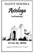 Saint Sophia. Axiologa. worth mentioning JUNE 12, Sunday of the Fathers of the 1 st Council