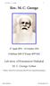 Rev. M. C. George. 17 April October Medam Kanni 1099 M.E. Life story of Kuriannoor Maliakal M. C.