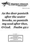 As the deer panteth after the water brooks, so panteth my soul after thee, O God. Psalm 42:1