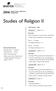 Studies of Religion II