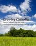 Growing Catholics Factors Influencing the Faith Development of Religiously-Active Youth