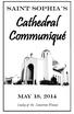 Saint Sophia s. Cathedral Communiqué. May 18, Sunday of the Samaritan Woman