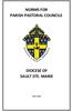 NORMS FOR PARISH PASTORAL COUNCILS DIOCESE OF SAULT STE. MARIE