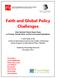 Faith and Global Policy Challenges