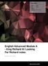 English Advanced Module A - King Richard III/ Looking For Richard notes