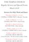 THE TEMPLE CHURCH Regular Services and Special Events March 2018