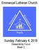 Emmanuel Lutheran Church. Sunday, February 4, 2018 Stewardship Focus Week 2