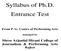 Syllabus of Ph.D. Entrance Test