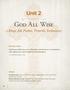God All Wise. Unit 2. 1 Kings, Job, Psalms, Proverbs, Ecclesiastes