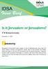 Issue Brief IDSA. Summary. Is it Jerusalem or Jerusalems? P R Kumaraswamy. December 15, 2017