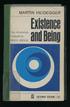 MARTIN HEIDEGGER. Existence an int.roduction I nd 8 analys1s by :RNER BROCK