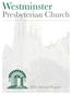 Westminster. Presbyterian Church Annual Report
