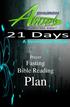 21 Days. A Devotional Guide. Prayer Fasting Bible Reading Plan
