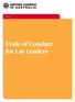 Code of Conduct for Lay Leaders Code of Conduct for Lay Leaders