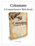 Colossians. A Comprehensive Bible Study. Robert J. Thompson