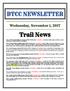 BTCC NEWSLETTER. Wednesday, November 1, Trail News