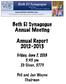 Beth El Synagogue Annual Meeting. Annual Report