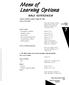 Menu of Learning Options
