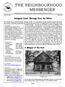 THE NEIGHBOURHOOD MESSENGER NEWSLETTER OF THE ADOLPHUSTOWN-FREDERICKSBURGH HERITAGE SOCIETY Issue Number 1 April 2012