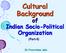 Cultural Background. of Indian Socio-Political Organization. (Part-II) Dr Poornima Jain