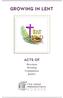 GROWING IN LENT ACTS OF