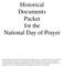 Historical Documents Packet for the National Day of Prayer