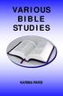 VARIOUS BIBLE STUDIES