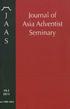 A A S. Journal of Asia Adventist Seminary. sn