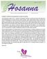 Hosanna. April 2, On the INSIDE. Ecclesiastes 3 reminds God s people gat there is a season to everything.