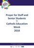 Prayer for Staff and Senior Students. for