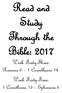 Read and Study Through the Bible: 2017 Week Forty-Three: Romans 6 1 Corinthians 14