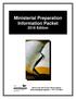 Ministerial Preparation Information Packet 2016 Edition
