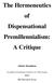 The Hermeneutics of Dispensational Premillennialism: A Critique