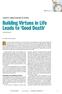 Building Virtues in Life Leads to Good Death