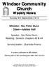 Windsor Community Church Weekly News