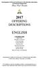 2017 OFFERING DESCRIPTIONS ENGLISH
