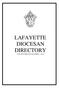 LAFAYETTE DIOCESAN DIRECTORY (UPDATED THROUGH NOVEMBER 3, 2010)
