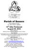 Parish of Sussex. Trinity Anglican Church St. John s Church, Highfield. 14 th After Pentecost August 26, 2018